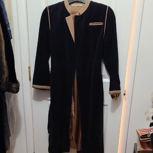 Elegant Black and Tan Long Coat